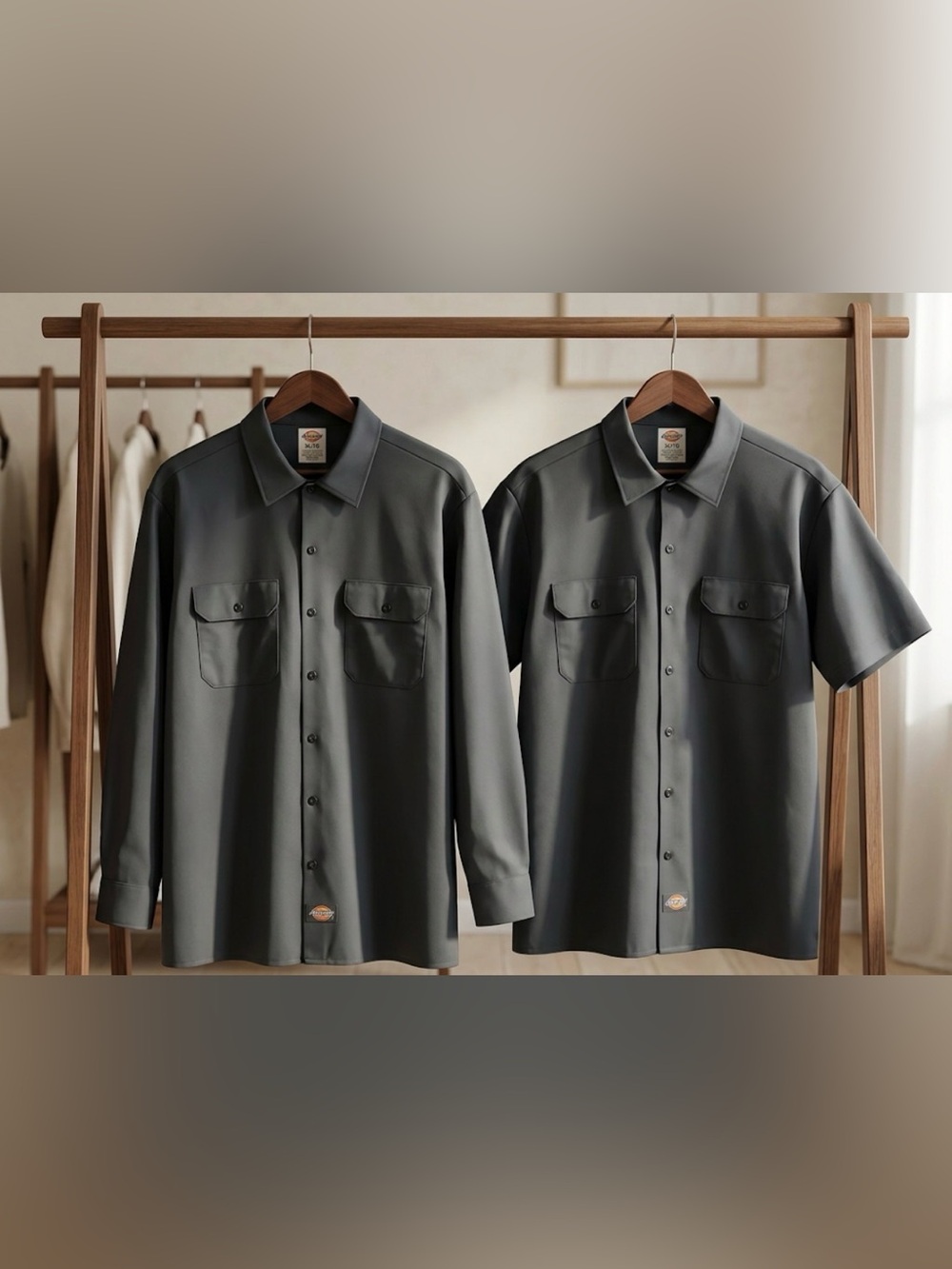 Dickies Work Shirt Bundle Men’s XL Charcoal Long & Short Sleeve Set